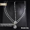 thumbnail image 6 of Bohemian Teardrop Crystal Head Chain Layered Rhinestone Pearl Forehead Chain Wedding Headband Prom Party Festival Hair Accessories for Women (Rose gold), 6 of 8