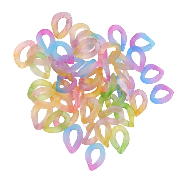 Resin Chain Link, 50 Pcs Colorful Decoration Chain Link For Waist Chains For Bag Chains For Necklaces Transparent Two Color