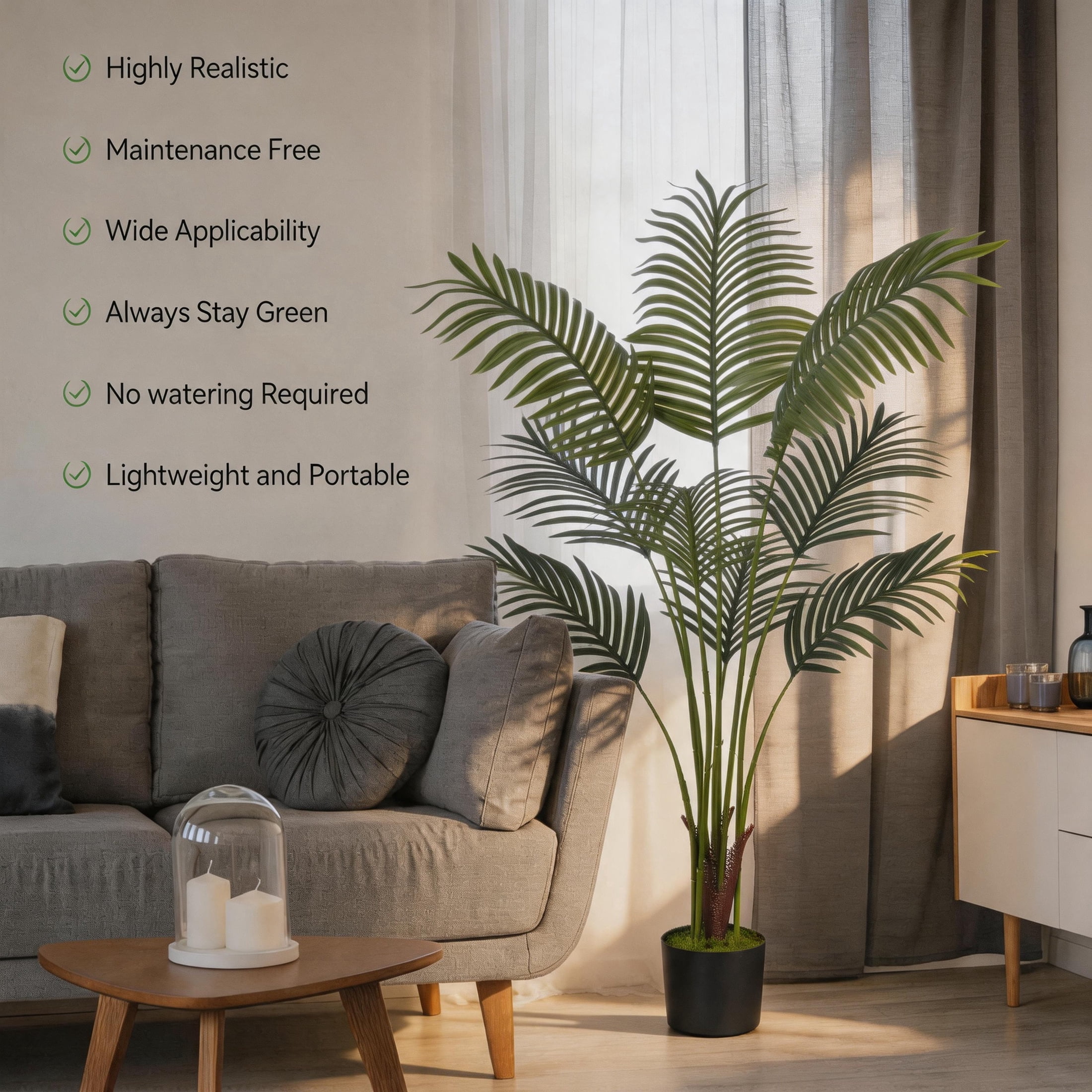 Artificial Plant Fake Tropical Tree for Indoor Outdoor Perfect Faux Plants for Home Garden Office Store