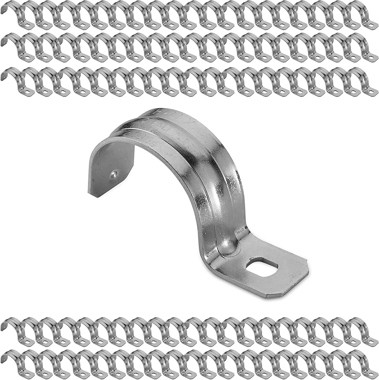 1 Hole 1/2 Inch Pipe Strap - Reinforced Rib For Extra Strength - Zinc ...