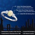 thumbnail image 2 of Gem Stone King 925 Sterling Silver White Ethiopian Opal and White Moissanite Engagement Ring for Women | 0.83 Cttw | Oval Cabochon 7X5MM | Gemstone October Birthstone | Size 8, 2 of 7