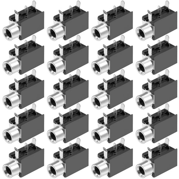 Unique Bargains PCB Mount 3.5mm 3 Pin Socket Headphone Audio Video Connector PJ316 Black 20Pcs