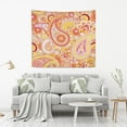 thumbnail image 6 of Yellow Style Paisley Tapestry Wall Hanging Tapestries Happy Colorful Hippie Psychedelic Art Polyester Carpet Wall Decorative for Living Room Bedroom 60x51inch, 6 of 7