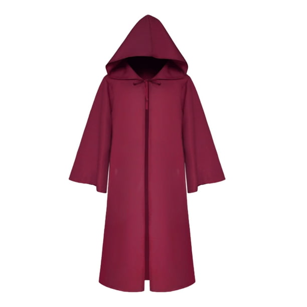 Sonducket Capa con capucha para Halloween, atmósferas de fiesta aterradoras, disfraz de Cosplay Unisex, bata larga, Carnaval, Horror, correa Disfraces de disfraces Rojo METRO
