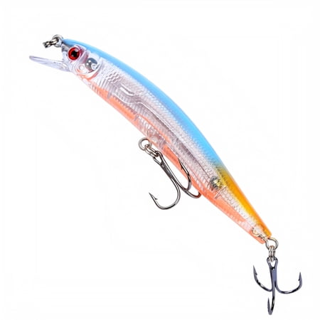 Decorr 1 PC Floating Minnow Fishing Lures 3.94in 8.5g Hard Crank Baits Fishing Bait 5 Assorted Colors Treble Hooks for Bass Walleye Trout Freshwater Lake River Fishing Tackle