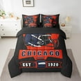 thumbnail image 2 of Erosebridal Football Bed in a Bag Queen size 7 Pieces, Teens Room Decor, Black, Ultra Soft, Chicago, 2 of 5