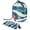Multicolor 2, variant on PhooArto Large Barrel Drawstring Makeup Bag, Red Turtles on Wave Stripe Travel Cosmetic Bag Portable Make Up Organizer Bag