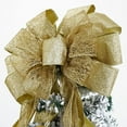 thumbnail image 5 of EP Gold Christmas Tree Topper Gold Glitter Christmas Bows 12" Wide Snowflake Ribbon Bow Gold Christmas Bows Gold Christmas Topper Large Gold Bows for Christmas Tree Decoration (1 Pack), 5 of 18