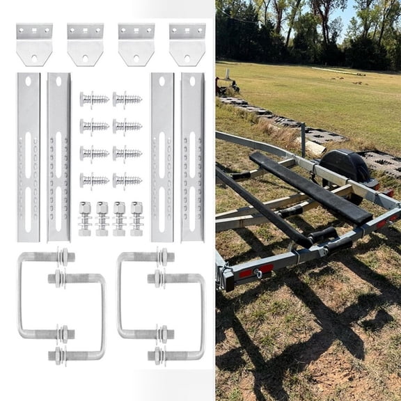 4 Pack 10" Galvanized Swivel Top Bunk Bracket Kit For Boat Trailer 1.5x3、2x3、3x3