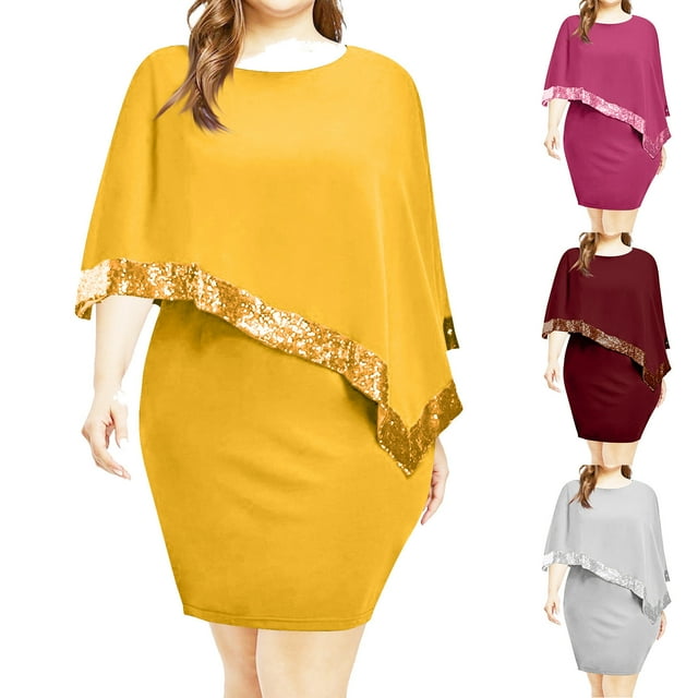 Gspmoly Robes Décontractées pour Femmes, Robe d'Été Décontractée Ample Sans Manches à Col Rond pour Femmes, Robes de Cocktail pour Femmes Offres Hebdomadaires