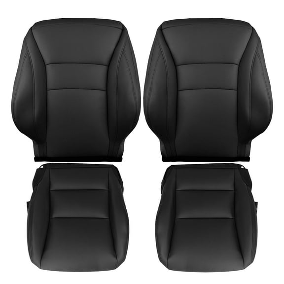Zcargel Driver & Passenger Side Seat Cover Replacement Kit, Compatible with Honda Accord 2013-2017 9th Gen, Black Microfiber Leather Bottom & Back Cushion Covers for Heated/Non-Heated Power