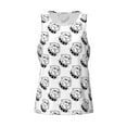 thumbnail image 5 of Wukai Cool Dog Print Men’s Workout Tank Top Sleeveless Muscle T shirt Gym Running Fitness Tank Top-4X-Large, 5 of 7