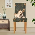 thumbnail image 4 of Yayeee 2 Pack Dining Chair Covers Stretch Parson Chairs Slipcovers Seat Protector, Green Forest Fox Pattern, 4 of 6