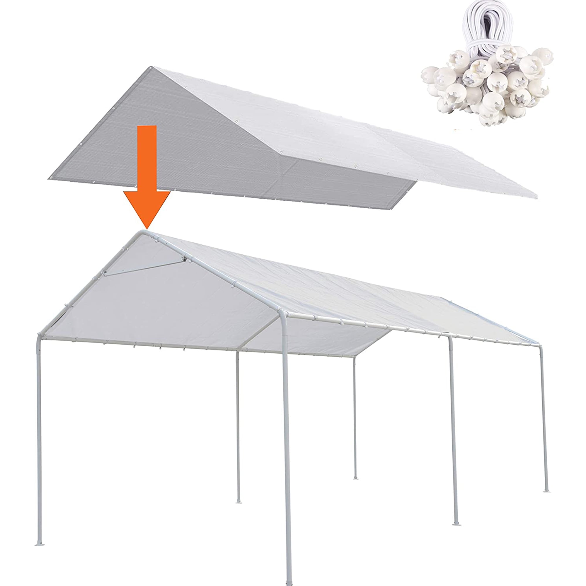 Replacement Carport Car port Canopy Tent 10x20 Heavy Duty Garage Tarp