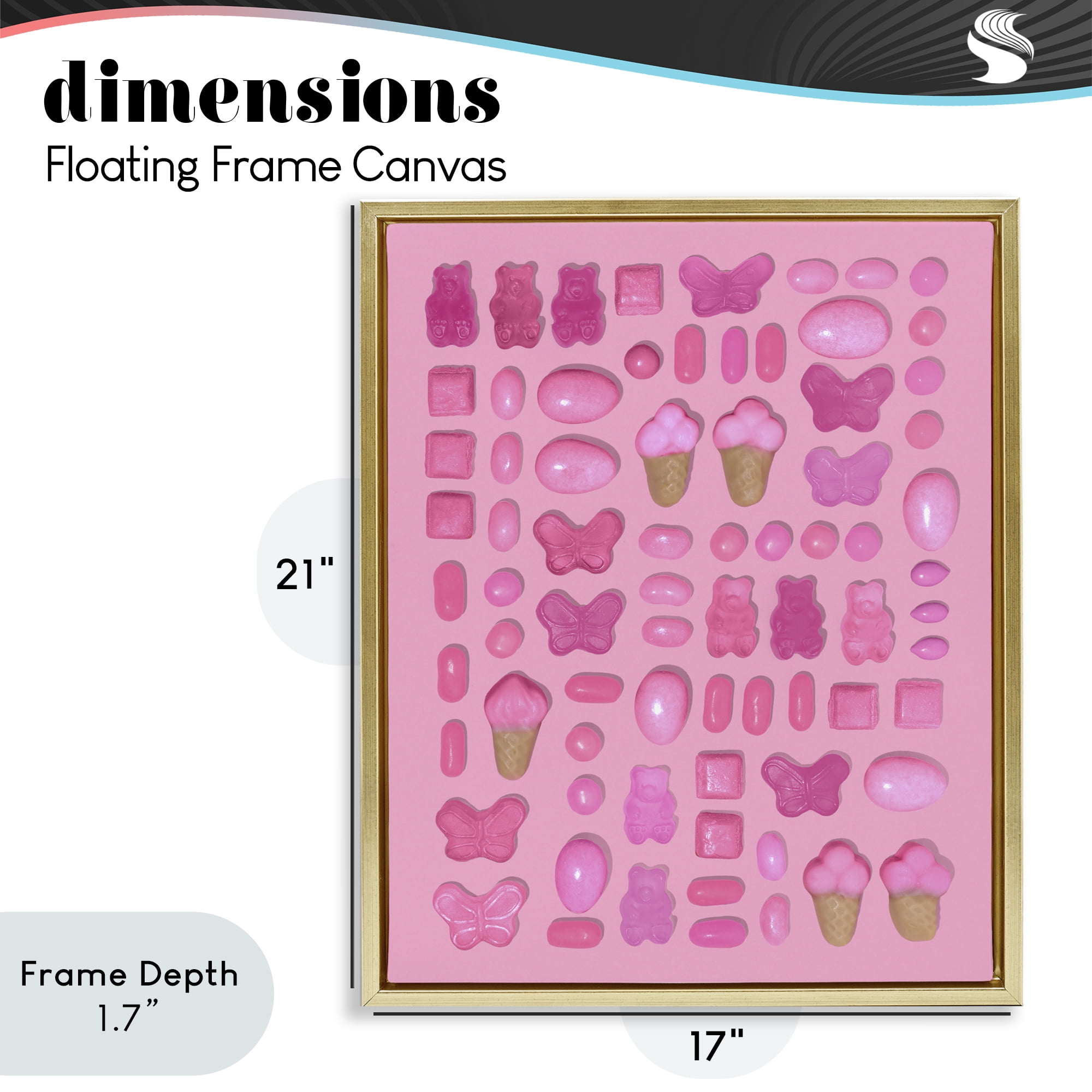 Stupell Industries Pink Toned Candies Gold Framed Floater Canvas Wall Art, design by LISH Creative