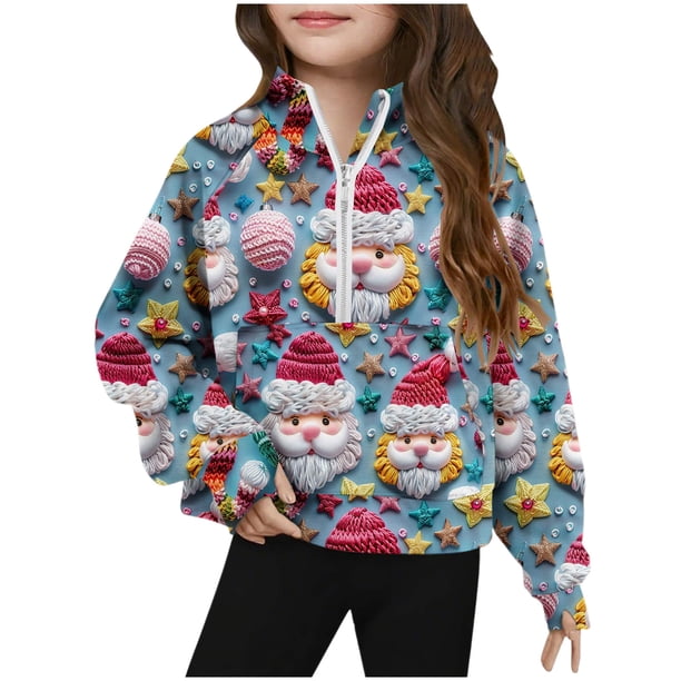 Blusa de manga larga con capucha, cuello redondo, manga larga, corta, sudadera polar para niñas de 5 a 14 años, blusa de poliéster