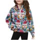 thumbnail image 1 of Blusa de manga larga con capucha, cuello redondo, manga larga, corta, sudadera polar para niñas de 5 a 14 años, blusa de poliéster, 1 of 4