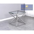 thumbnail image 2 of Best Master Furniture Table d'Appoint Moderne en Verre Trempé de 22 Pouces Argent/transparent, 2 of 2