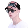 thumbnail image 4 of Lsque Rose Flowers Printed Trucker Hat - Baseball Cap for Men Women - Breathable Mesh Side, Adjustable Fit - for Casual Wear, 4 of 7