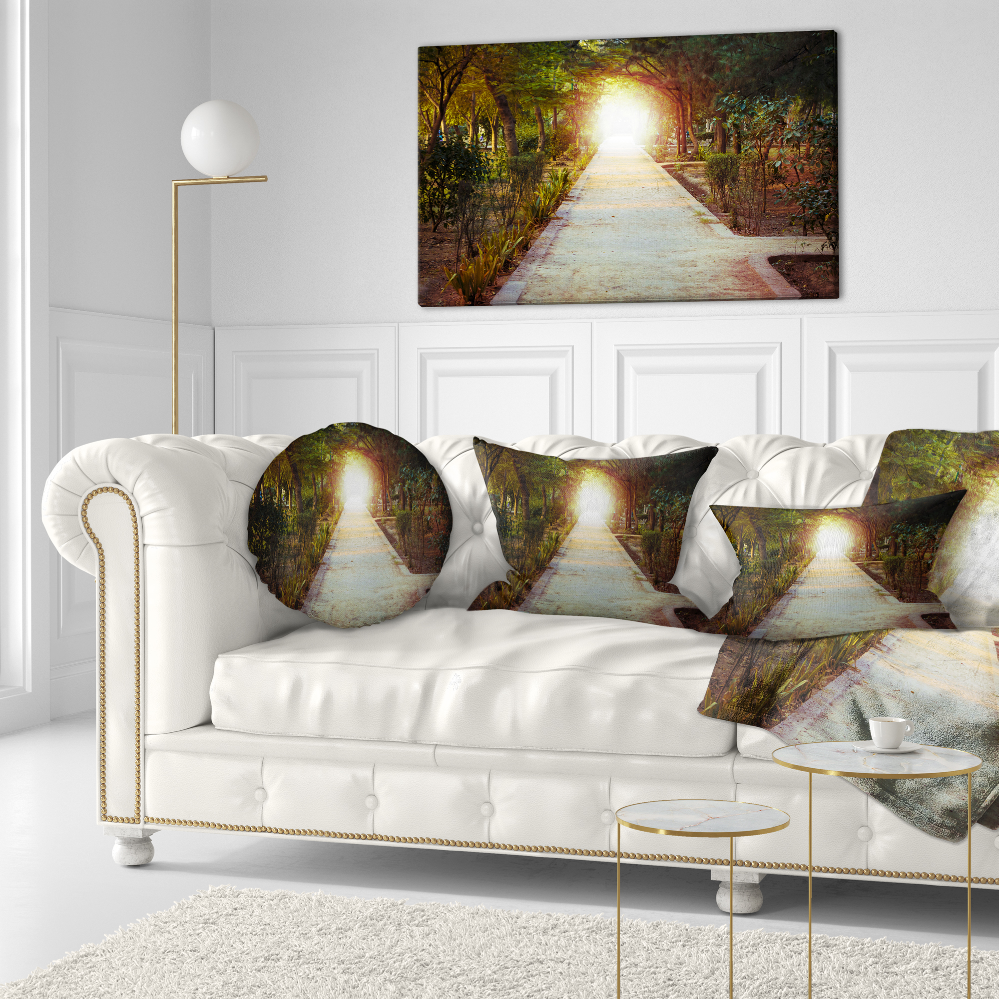 Designart Path to Magical Mystery Woods - Landscape Photography Throw Pillow - 12x20