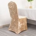 thumbnail image 3 of BalsaCircle Beige Fitted Spandex Crushed Velvet Stretchable Banquet Chair Cover Party Events Home, 3 of 8