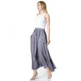 thumbnail image 3 of Sakkas Zarah Women's Boho Embroidery Gypsy Skirt with Lace Elastic Waist Pockets - P-Grey - One Size Regular, 3 of 5
