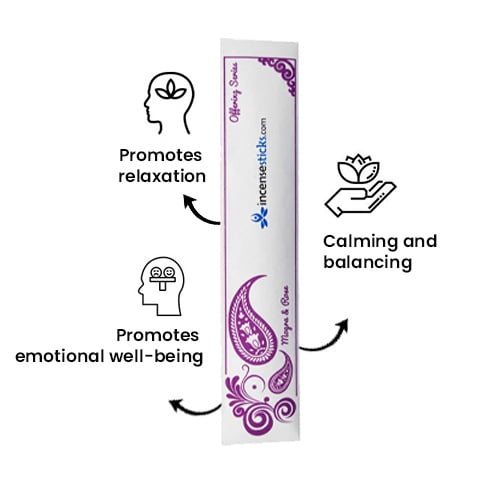 Mogra & Rose Incense Sticks 10" - 10 Packs, 20 Sticks per Pack - Exotic Floral Blend