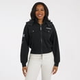 thumbnail image 4 of Women's WEAR by Erin Andrews  Black Dallas Cowboys Patch Pocket Cropped Full-Zip Bomber Jacket, 4 of 5