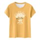 thumbnail image 3 of Camiseta de Manga Corta de Verano para Mujeres con Estampado Floral de Moda con Cuello Redondo Y Mangas Cortas, Camisetas de Manga Corta de Mujer, 3 of 5