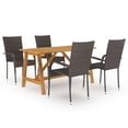 thumbnail image 1 of vidaXL 5 Piece Garden Dining Set Brown, 1 of 5