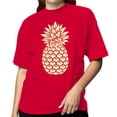thumbnail image 2 of Smartprints Vintage Pineapple Sketch Women's T-Shirt Red, Cotton, 5XL, 2 of 4