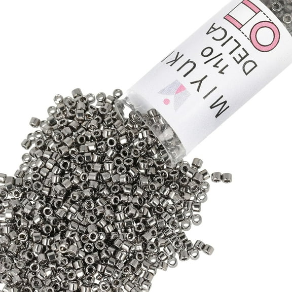 Miyuki Delica Seed Beads – Size 11/0 (1.6 mm), DB0021, Steel, 7.2 g, Approx. 1440 Beads