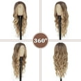 thumbnail image 3 of MORICA Long Wavy Wig 26 Inch Ombre Blonde Wigs for Women Natural Looking Cute Wigs for Daily Party, 3 of 6