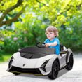 thumbnail image 2 of Qaba 12V Lamborghini Licensed Electric RC Car for Kids, Toddler Ride on Toys Gift, White, 2 of 9