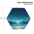 thumbnail image 2 of Vsdgher Night Sky Beach Scene Leather Coasters for Drinks, Durable Drink Coasters 4 Set for Tabletop Protection, Luxurious Home Décor and Housewarming Gift-Hexagon, 2 of 6