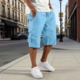 thumbnail image 4 of Havenre Mens Cargo Shorts with Multi-Pockets Lightweight Casual Drawstring Elastic Waist Cotton Relaxed Fit Twill Outdoor Short Pants for Hiking Fishing Work, 4 of 9