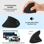 iNova 2.4G Wireless Vertical Mouse Ergonomic Optical Mice With 6 Buttons 3 Adjustable DPI 800/1200/1600 Levels for Laptop PC Computer