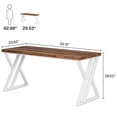 thumbnail image 5 of 55 Inch Heavy Duty Writing Computer Desk Modern Simple Home Office Desk With Z-Shaped Metal Leg Study Workstation (Walnut & White), 5 of 8