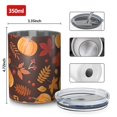 thumbnail image 4 of 12oz Coffee Tumblers Fall Pumpkins Leaves Pattern Stainless Steel Vacuum Insulated Travel Tumbler Coffee Cups Mug with Lid and Straw with Cleaning Brush for Cold & Hot Drinks, 4 of 5