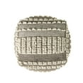 thumbnail image 7 of Noble House Lorelei Boho Wool and Cotton Ottoman Pouf, Gray and White, 7 of 7