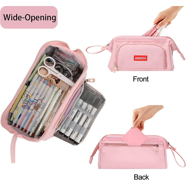 Lamtwbos Strawberry Pencil Case for Girls Large Capacity Pen Bags with  Zipper Storage Organizer Bags Box Women for Office College
