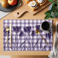 thumbnail image 2 of Purple Tulip Placemats Set of 1, Purple Flower Silhouette Non-Slip Place Mats Washable Table Mats for Kitchen Dining Table Decorations Indoor/Outdoor, 2 of 9