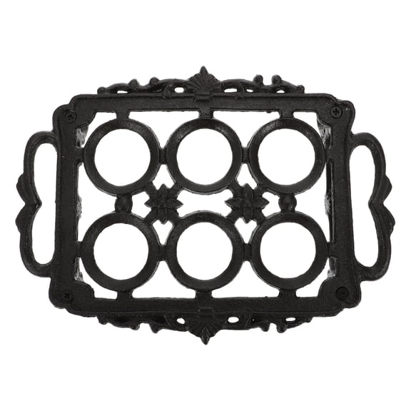 HOMEMAXS 1PC Black Cast Iron Egg Rack Kitchen Storage Holder for Dining Table