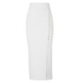 thumbnail image 4 of Ersazi Boho Dress Sale Fashion Women Casual Mid Calf High Waist Button Slit Buttocks Skirt White Xl, 4 of 8