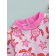 thumbnail image 6 of BemeyourBBs Toddler Baby Girl Turtle Swimsuit Infant Girl Bathing Suit One Piece Swimsuits Long Sleeve Rash Guard Swimwear Zipper Summer Beach Wear, 6 of 9