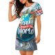 thumbnail image 2 of Balery Travel Around The World Camisón de manga corta con cuello redondo para mujer, cómodo y elegante., 2 of 6