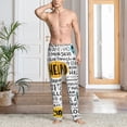 thumbnail image 5 of Vsdgher Hello Print Mens Pajama Pants Sleep & Lounge Pants, PJ Bottoms With elastic waistb and Pockets, 5 of 5