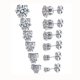 thumbnail image 2 of Juego de pendientes redondos Sailing con circonitas transparentes y diamantes de 3 mm chapados en oro blanco, 2 of 5