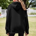 thumbnail image 5 of Womens Casual Tops Women's Solid Sweatshirt Women's Casual Long Sleeve Hooded Sweatshirt Solid Color Pullover Fashion Hoodie For Daily Wear Comfortable Loungewear, 5 of 7