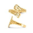 thumbnail image 4 of 14K Yellow Gold By-Pass Lace Diamond-Cut Ring, 4 of 5